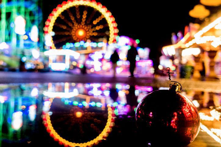 Christmas-market, amusement market at night