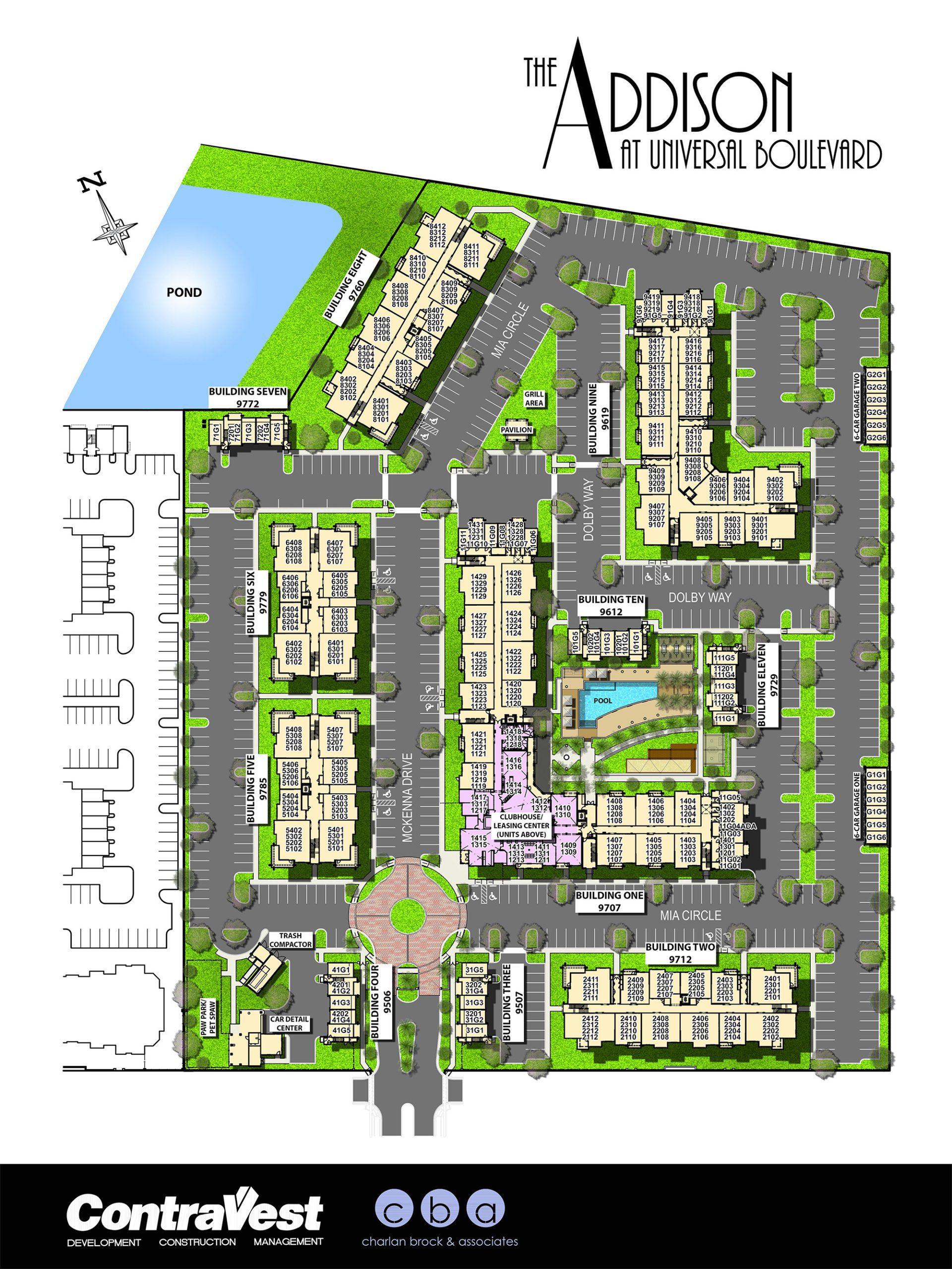 The Addison at Universal Boulevard Site Map