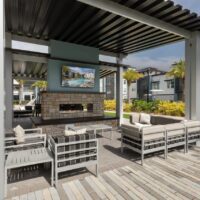 Addison Universal Covered Poolside Pavilion with Fireplace