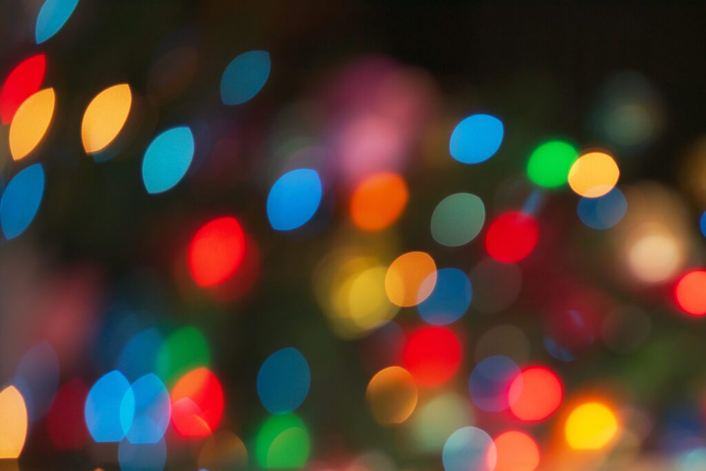 blurry multicolor string lights