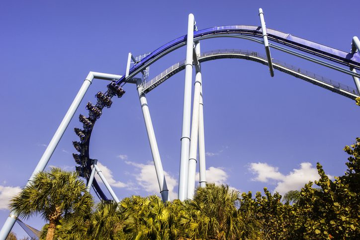 Roller coaster in Orlando Florida