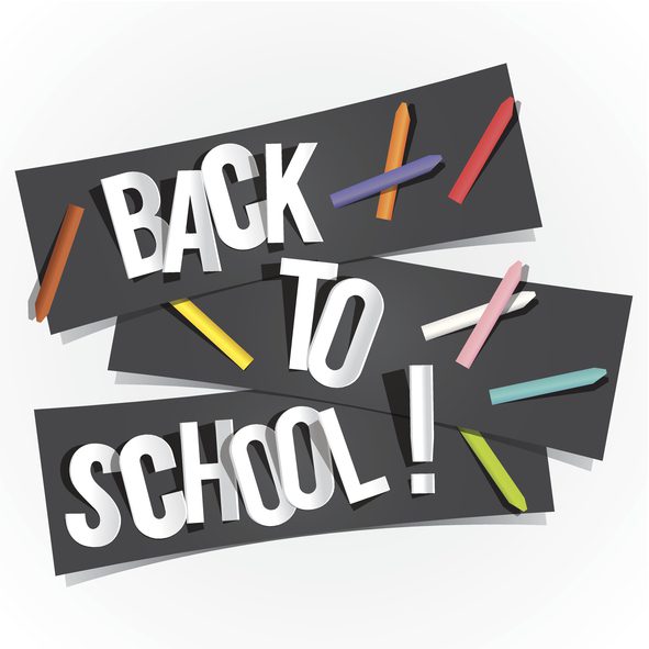 Back to School logo with colorful pencils