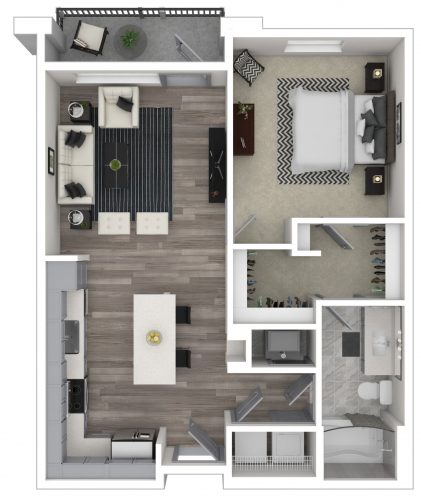 A1 Serenity one bedroom one bath The SERENITY, One Bedroom, One Bath, 794 Total SF with Balcony/Patio